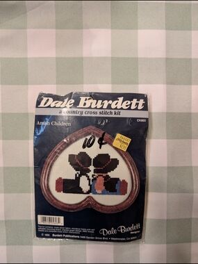 Dale Burdett "Amish Children" Cross Stitch Kit — Black, Brown, Red, Blue